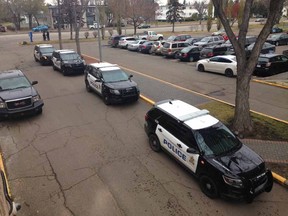 Police on the scene of a homicide investigation in west Edmonton on Oct. 31, 2016.