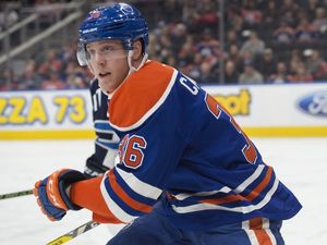 Drake Caggiula (36)of the Edmonton Oilers, against the Winnipeg Jets at Rogers Place in Edmonton on October 5, 2016. 