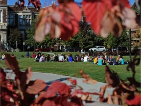 A file photo of University of Alberta students on an autumn day. No one wants to pay higher university tuition. But an extended tuition freeze may not be in the best interests of universities, nor their students.