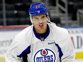 Edmonton Oiler Nail Yakupov at Oilers training camp in Edmonton on September 27, 2016.