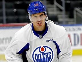 Edmonton Oiler Nail Yakupov at Oilers training camp in Edmonton on September 27, 2016.