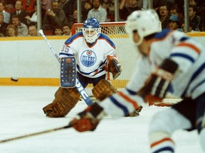 Edmonton Oilers goalie Andy Moog in an undated photo from the mid-1980s.