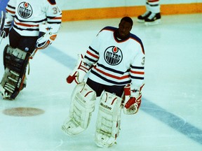 Edmonton Oilers goalie Fred Brathwaite in an undated photo.