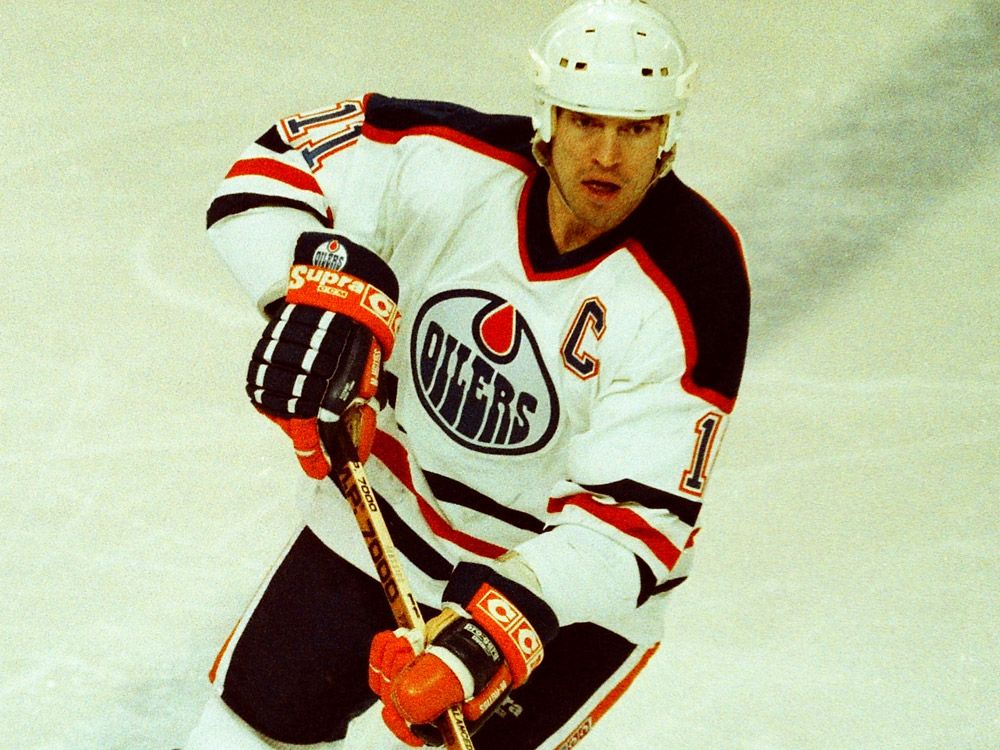 Mark Messier of the Edmonton Oilers skates on the ice during the