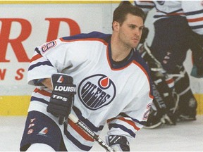 Louie DeBrusk as an Edmonton Oilers in the mid-1990s