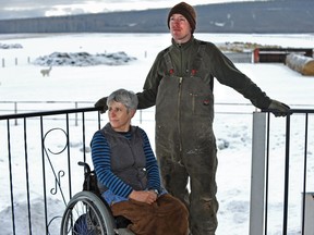 Holly Crichton and her son Mat south of Grande Prairie, Feb. 23, 2013.