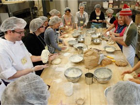 Eat Alberta participants in 2012 take part in a bread-making workshop with Owen Petersen from Prairie Mill Bread Co.