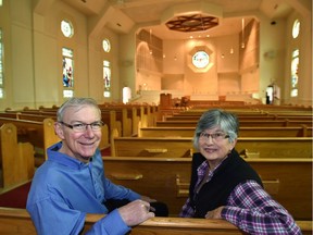 Susan Bramm and Steve Hoskin in the Knox-Metropolitan Church which is up for sale as part of amalgamation of four United Church congregations in Edmonton on October 18, 2016.