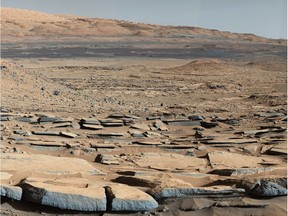 This NASA image obtained Oct. 9, 2015, shows a view from the Kimberley formation on Mars taken by NASA's Curiosity rover.