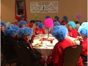 Members of the Association of Oil Wives Clubs, dressed in Dr. Seuss garb, at the annual convention in Leduc.