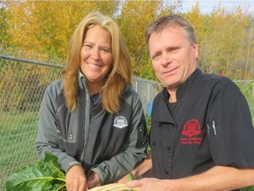 Edmonton Country Club Chef Brian Leadbetter and the club's horticulturist Christine Kordyban.