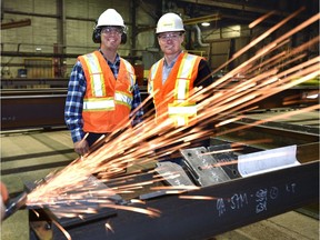 In a concerted effort to become more competitive, Edmonton's Waiward Steel has revamped its training programs to cut costs and improve workplace safety. Waiward Steel president Terry Degner, right, and COO Jim Kanerva speak about the initiative in Edmonton on Oct. 5, 2016.