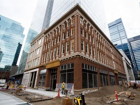 The Enbridge Centre podium, shown here in July, incorporates the brick facade of the old burned out Kelly Ramsey Building, so while it's a new building, it brings a warm and familiar feel to Rice Howard Way, says columnist David Staples.