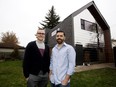 Jesse Watson and German Antonio Gomez-Decuir in front of their 680-square-foot laneway house in the Calder neighbourhood.