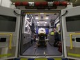 A stroke ambulance is unveiled in Edmonton, Alberta on Monday, November 21, 2016. The ambulance has a built-in CT scanner, lab equipment, video and audio communication technology to connect patients across Northern Alberta with faster diagnosis to speed up the start of post-stroke care.