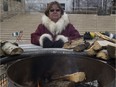 Taz Bouchier, who travelled to North Dakota for a week in early November, organized a prayer meeting in Churchill Square to bring attention to the Standing Rock protest on Thursday, Nov. 24, 2016.