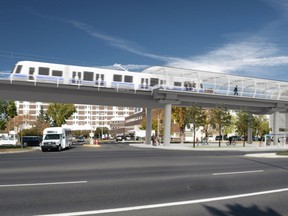 An artist's rendering of the proposed West Valley Line LRT station, outside the Misericordia Hospital on 87 Avenue.
