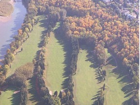 An aerial photo shows off the fall colours at the Riverside golf course in a file photo.