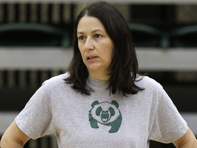 EDMONTON, ALBERTA: NOVEMBER 5, 2015 - University of Alberta Pandas volleyball head coach Laurie Eisler at team practise in Edmonton on November 5, 2015. Story by Kristjanna Grimmelt. (PHOTO BY LARRY WONG/EDMONTON JOURNAL)