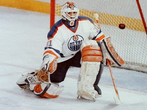 Edmonton Oilers goalie Grant Fuhr in an undated photo from the mid-1980s.