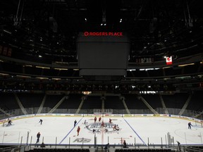 Edmonton players skate during an Edmonton Oilers practice at Rogers Place in Edmonton, Alberta on Monday, November 14, 2016. Ian Kucerak / Postmedia