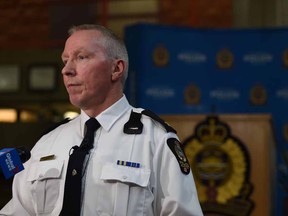 Edmonton police Insp. Gary Godziuk speaks on Sunday, Nov. 27, 2016, about a fatal collision between an ETS bus and a 13-year-old girl and near 137 Avenue and 40 Street.