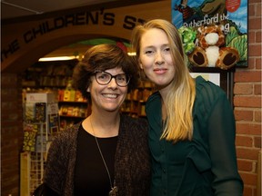 Margot Ross-Graham, left, poses with author Clea Young during Freehand Books' bash celebrating being named Publisher of the Year at Audreys Books.