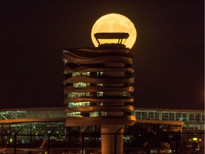 Supermoon at Edmonton International Airport on Monday Nov. 14, 2016.