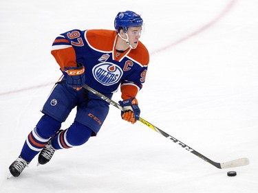 The Edmonton Oilers' Connor McDavid (97) during first period NHL action against the Dallas Stars at Rogers Place, in Edmonton on Friday Nov. 10, 2016.