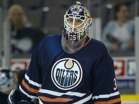 Edmonton Oilers goalie Tommy Salo in September 2003.