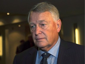Federal Court Justice Robin Camp leaves a Canadian Judicial Council inquiry in a Calgary hotel, Friday, September 9, 2016. A committee of the Canadian Judicial Council has recommended the removal of a judge over controversial comments he made in a Calgary sex assault trial.