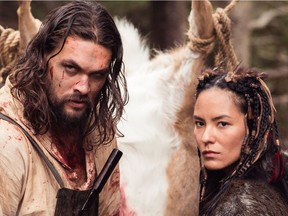 Jason Momoa and Jessica Matten in Frontier, premièring on Discovery Canada.