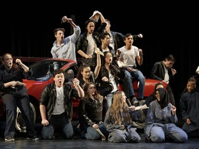 A scene from M.E. LaZerte High School's production of Grease.