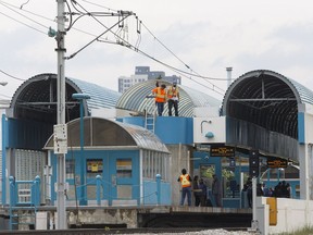 Edmonton's Coliseum LRT station is seen near Rexall Place in Edmonton as it was being repainted in May 2016. A Journal letter writer says the city's cold LRT platforms need to be warmed up for customers.