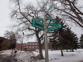 A Postmedia file photo shows signs on the grounds of the Alberta Hospital, which has been the site of the Phoenix program.