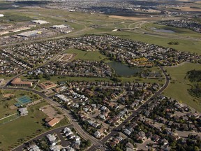 An aerial view of the Keheewin and Bearspaw neighbourhoods that make up part of the Kaskitayo community.