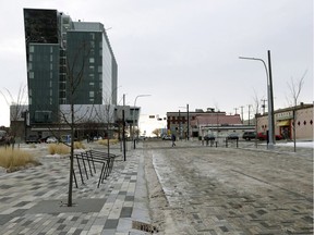 The Armature, a 4.5 block stretch along 96 Street from 103A Avenue to Jasper Avenue, is a pedestrian-oriented street and downtown Edmonton's first "green street".