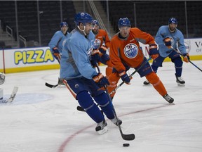 Edmonton Oilers Jordan Eberle (14) practices on Wednesday, December 28, 2016  in Edmonton.  Greg  Southam / Postmedia  (For sports stories .)