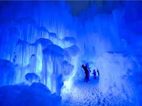 A photo from last winter's Ice Castles in Hawrelak Park.I