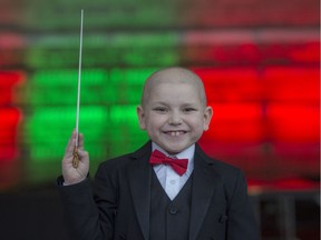 Classical music lover Jordan Cartwright, 7, is battling leukemia. He was to realize his wish of conducting the Edmonton Symphony Orchestra on Dec. 19, 2016.