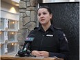Peace officer B. Grey, supervisor of animal protection services with the Edmonton Humane Society, gives details of a dog breeding operation that has led to 18 charges to two people.