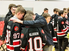 The memorial service for Ryder and Radek MacDougall at the Allan and Jean Millar Centre in Whitecourt  on Dec, 29, 2016.