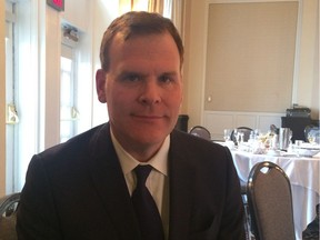 Former federal Conservative cabinet minister John Baird spoke in Edmonton about Canada-U.S. relations Dec. 1, 2016.