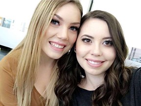 Rachael Longridge (left), 21, was Edmonton's 41st homicide victim of 2016 when she died of severe injuries Friday afternoon. Her friend Danielle Bourque (right) said Longridge was inherently caring and a natural nurse.