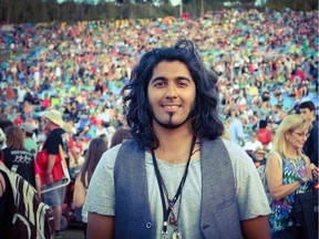 Edmonton singer-songwriter Mohsin Zaman, pictured at the Edmonton Folk Fest.