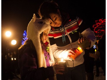 A candlelight vigil for Radek MacDougall and Ryder MacDougall in Spruce Grove Thursday Dec. 22, 2016.