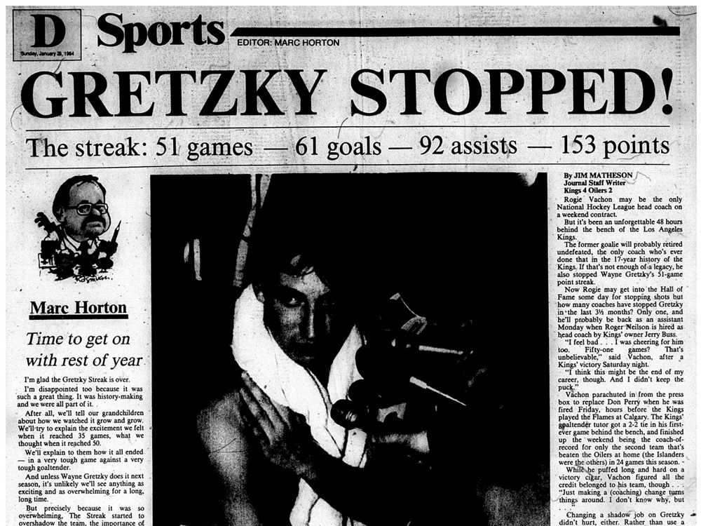 Edmonton Oilers history: Wayne Gretzky scores in NHL-record 51st  consecutive game in tie with New Jersey Devils, Jan. 27, 1984