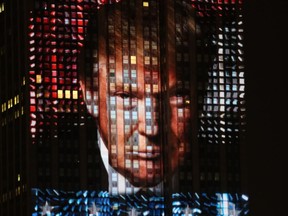 Donald Trump is displayed on the Empire State Building.