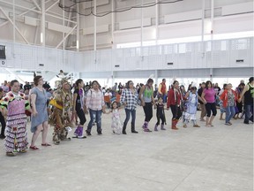 The annual University of Alberta round dance takes place on Saturday, Jan. 28, 2017 in Edmonton. This picture shows a round dance at the Common Wealth Community Recreation Centre on May 11, 2013, in Edmonton.