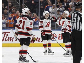 Edmonton fans applaud New Jersey Devils forward Taylor Hall's return to the city on Thursday, Jan. 12, 2017. (Ian Kucerak)